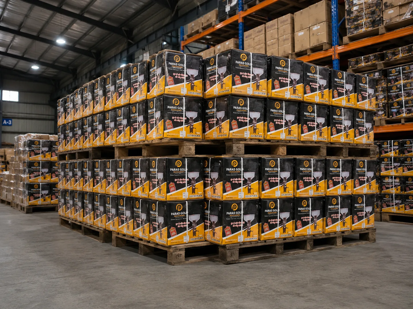 PARAS factory — packed and dispatch-ready dairy equipment