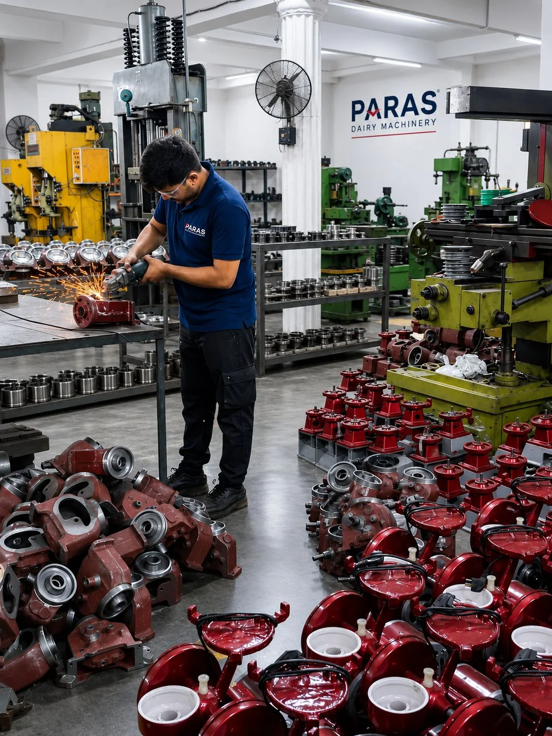 PARAS fitting section for gearbox and internal machine part assembly