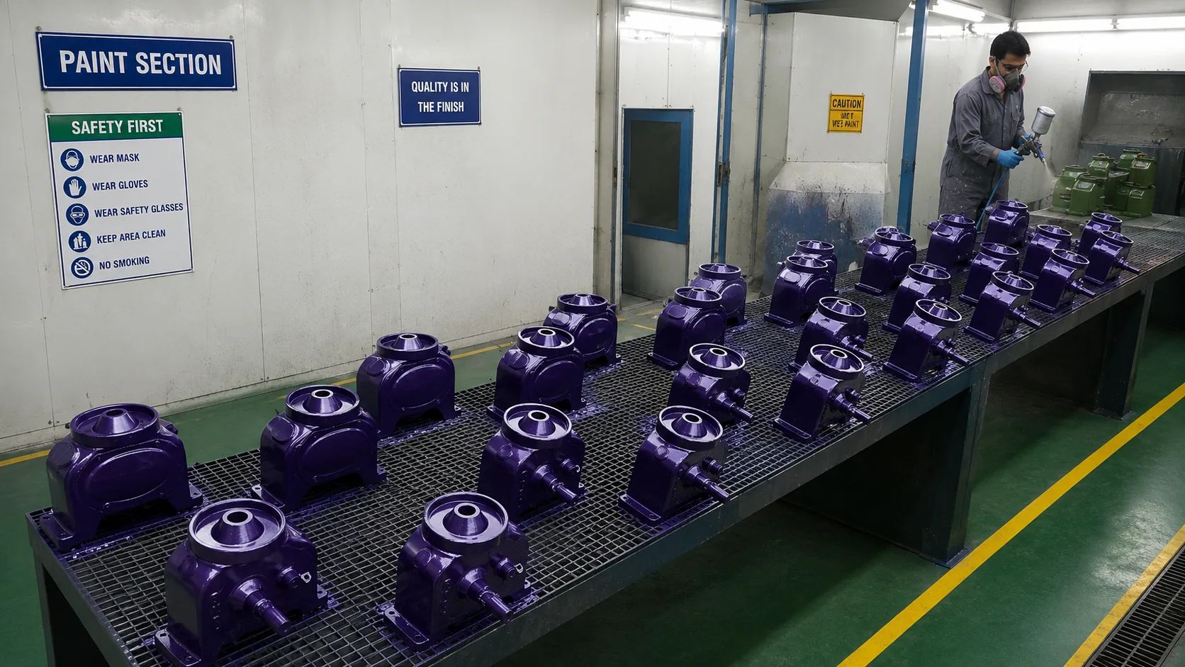 PARAS paint and finishing section for cream separator machinery