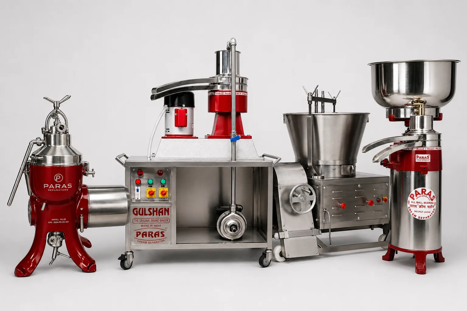 PARAS dairy machinery product range